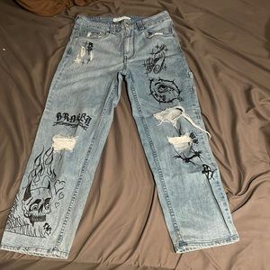 Custom design baggy pants size 28 brand broken promises
